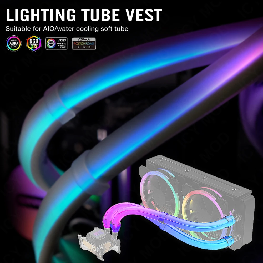 Aio Liquid Cooler - EZDIY ARGB شرائط مصباح For12 مللي